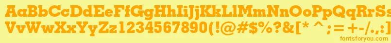 GeometricSlabserif703ExtraBoldBt Font – Orange Fonts on Yellow Background