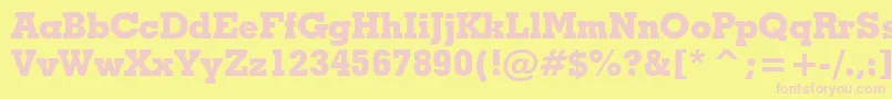 GeometricSlabserif703ExtraBoldBt Font – Pink Fonts on Yellow Background