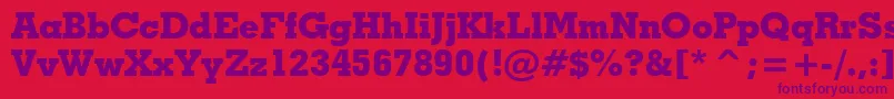 Czcionka GeometricSlabserif703ExtraBoldBt – fioletowe czcionki na czerwonym tle