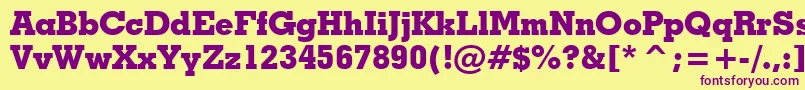 Czcionka GeometricSlabserif703ExtraBoldBt – fioletowe czcionki na żółtym tle