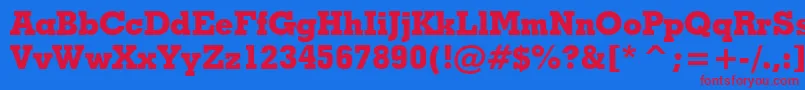 GeometricSlabserif703ExtraBoldBt-fontti – punaiset fontit sinisellä taustalla