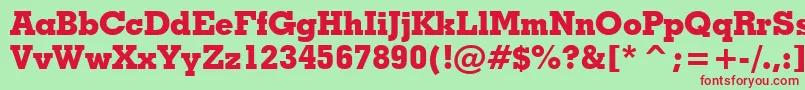 GeometricSlabserif703ExtraBoldBt-fontti – punaiset fontit vihreällä taustalla