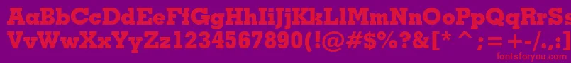 Шрифт GeometricSlabserif703ExtraBoldBt – красные шрифты на фиолетовом фоне