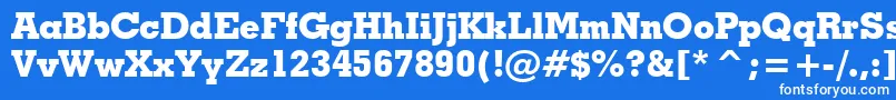 Шрифт GeometricSlabserif703ExtraBoldBt – белые шрифты на синем фоне