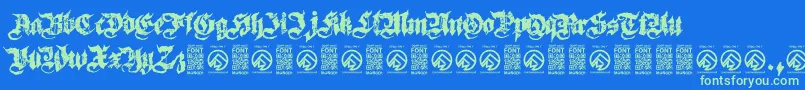 SovereignRegular Font – Green Fonts on Blue Background