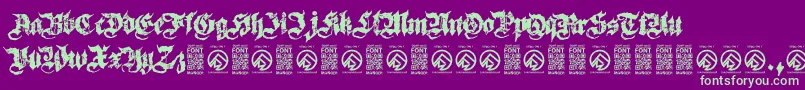 SovereignRegular-Schriftart – Grüne Schriften auf violettem Hintergrund