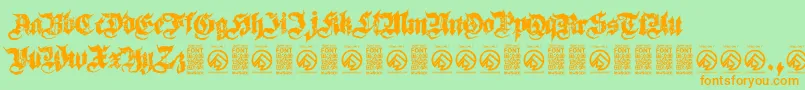 SovereignRegular Font – Orange Fonts on Green Background