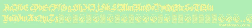 SovereignRegular Font – Yellow Fonts on Green Background