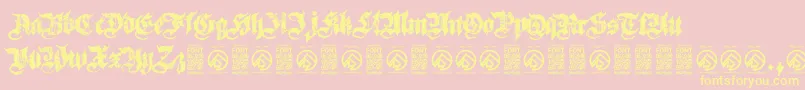 Police SovereignRegular – polices jaunes sur fond rose