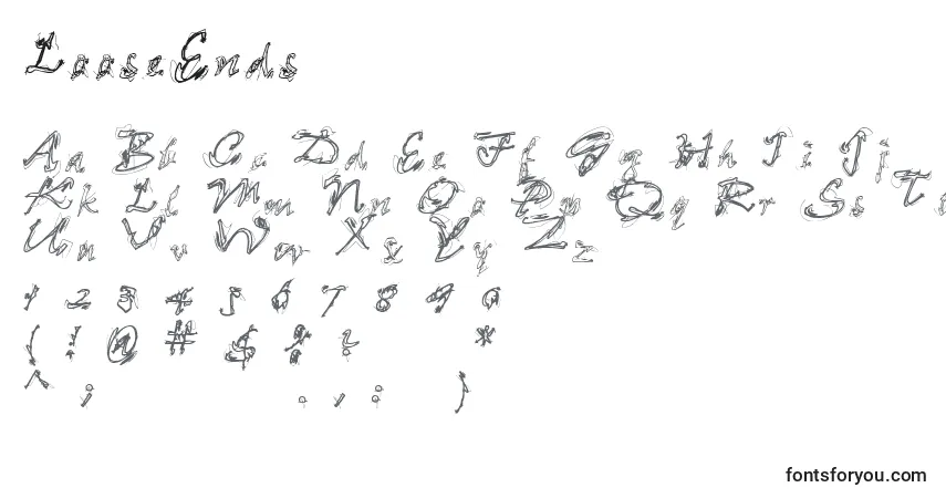 Schriftart LooseEnds – Alphabet, Zahlen, spezielle Symbole
