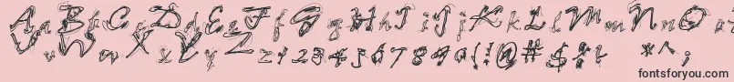 フォントLooseEnds – ピンクの背景に黒い文字