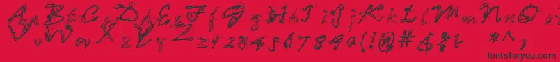 LooseEnds Font – Black Fonts on Red Background
