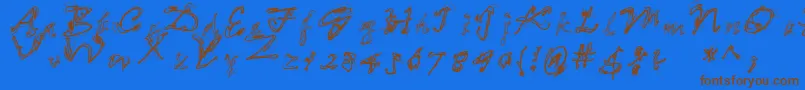 More about LooseEnds Font LooseEnds Font – Brown Fonts on Blue Background