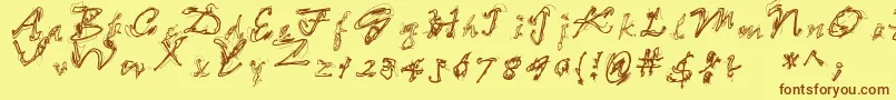 fuente LooseEnds – Fuentes Marrones Sobre Fondo Amarillo