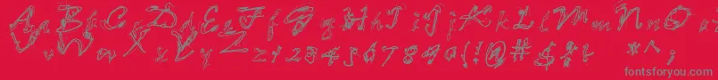 More about LooseEnds Font LooseEnds Font – Gray Fonts on Red Background