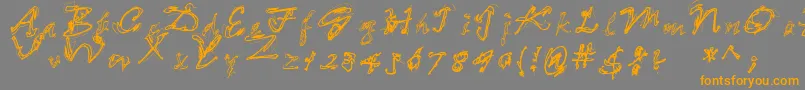 LooseEnds Font – Orange Fonts on Gray Background