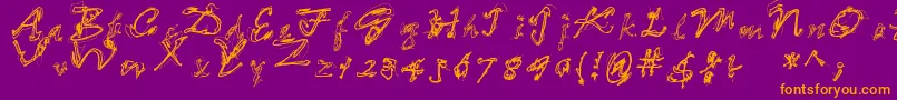 LooseEnds Font – Orange Fonts on Purple Background