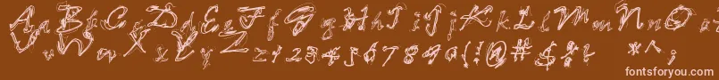 LooseEnds Font – Pink Fonts on Brown Background