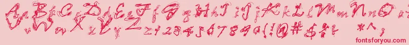 More about LooseEnds Font LooseEnds Font – Red Fonts on Pink Background