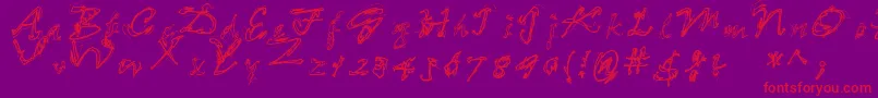 LooseEnds Font – Red Fonts on Purple Background
