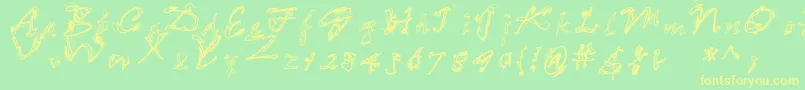 fuente LooseEnds – Fuentes Amarillas Sobre Fondo Verde