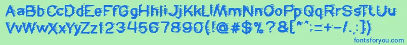 Freezer Font – Blue Fonts on Green Background