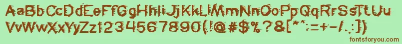 Freezer Font – Brown Fonts on Green Background