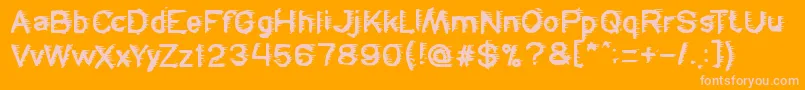 Freezer Font – Pink Fonts on Orange Background
