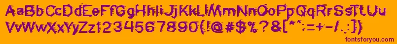 Freezer Font – Purple Fonts on Orange Background