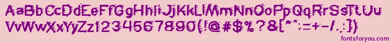 Freezer-Schriftart – Violette Schriften auf rosa Hintergrund