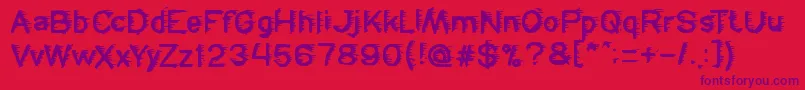 Freezer Font – Purple Fonts on Red Background