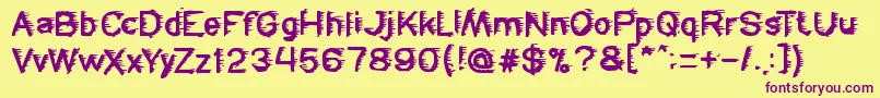 Freezer Font – Purple Fonts on Yellow Background