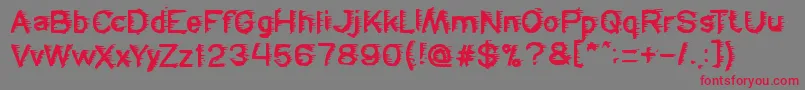 Freezer Font – Red Fonts on Gray Background