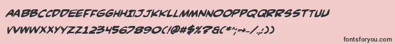 ComicBookCommandoBoldItalic Font – Black Fonts on Pink Background