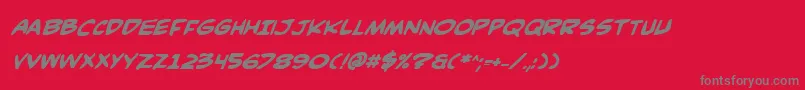 ComicBookCommandoBoldItalic Font – Gray Fonts on Red Background