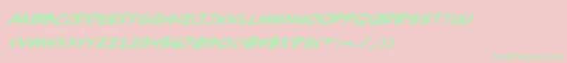 ComicBookCommandoBoldItalic Font – Green Fonts on Pink Background