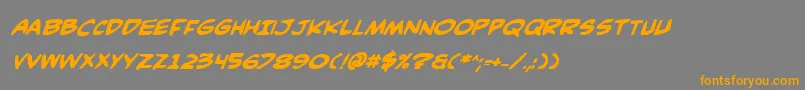 ComicBookCommandoBoldItalic Font – Orange Fonts on Gray Background