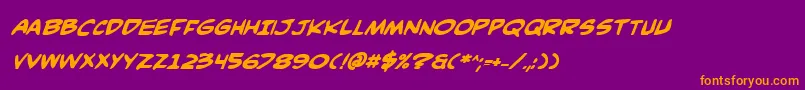 ComicBookCommandoBoldItalic Font – Orange Fonts on Purple Background