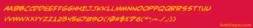 ComicBookCommandoBoldItalic Font – Orange Fonts on Red Background