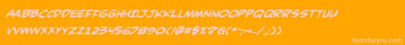 ComicBookCommandoBoldItalic Font – Pink Fonts on Orange Background