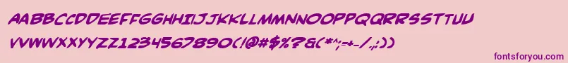 ComicBookCommandoBoldItalic Font – Purple Fonts on Pink Background