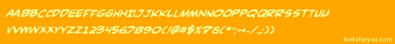 ComicBookCommandoBoldItalic Font – Yellow Fonts on Orange Background