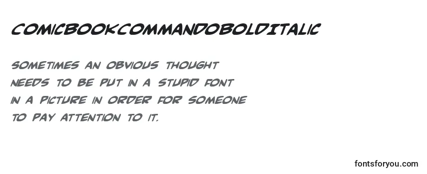 ComicBookCommandoBoldItalic Font