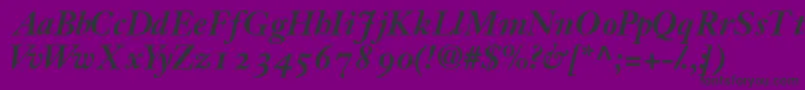 JansonossskBold-Schriftart – Schwarze Schriften auf violettem Hintergrund