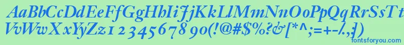 JansonossskBold Font – Blue Fonts on Green Background
