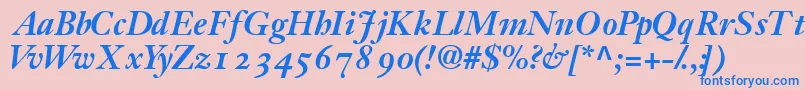 JansonossskBold Font – Blue Fonts on Pink Background