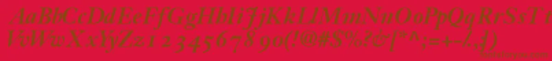 フォントJansonossskBold – 赤い背景に茶色の文字