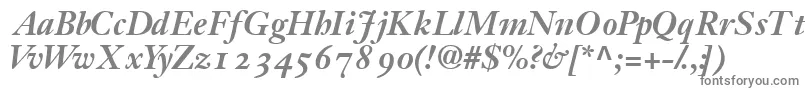 フォントJansonossskBold – 白い背景に灰色の文字