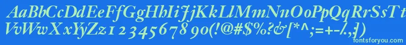 JansonossskBold Font – Green Fonts on Blue Background