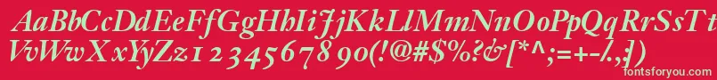 JansonossskBold Font – Green Fonts on Red Background